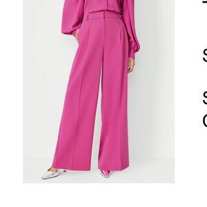 Ann Taylor Pink High-Waisted Trousers